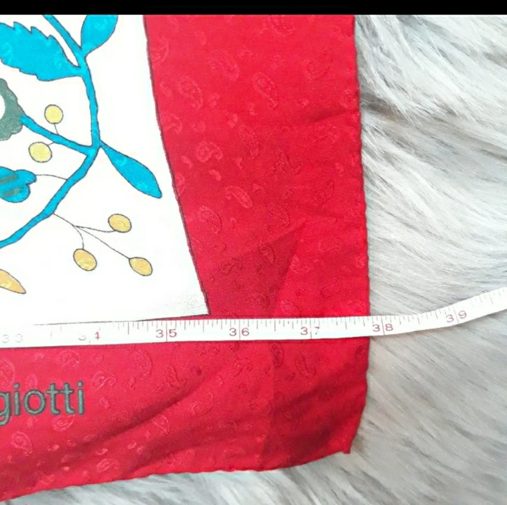 Laura Biagiotti silk scarf block floral animals